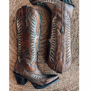 Corral Boots. Brown and copper color, never been worn still has tags on them.